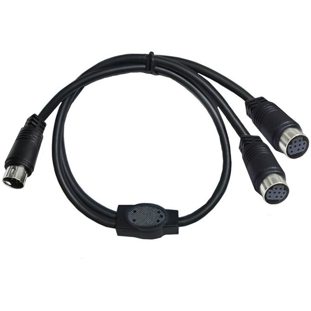 Mini Din 9-Pin Male to Dual Female Y Splitter Audio Cable 0.5m