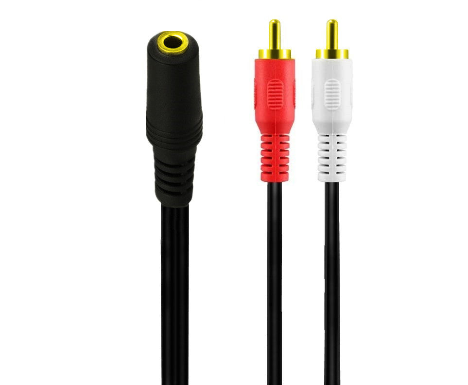 3.5mm Female to Dual RCA Male Y Audio Cable 1.5m