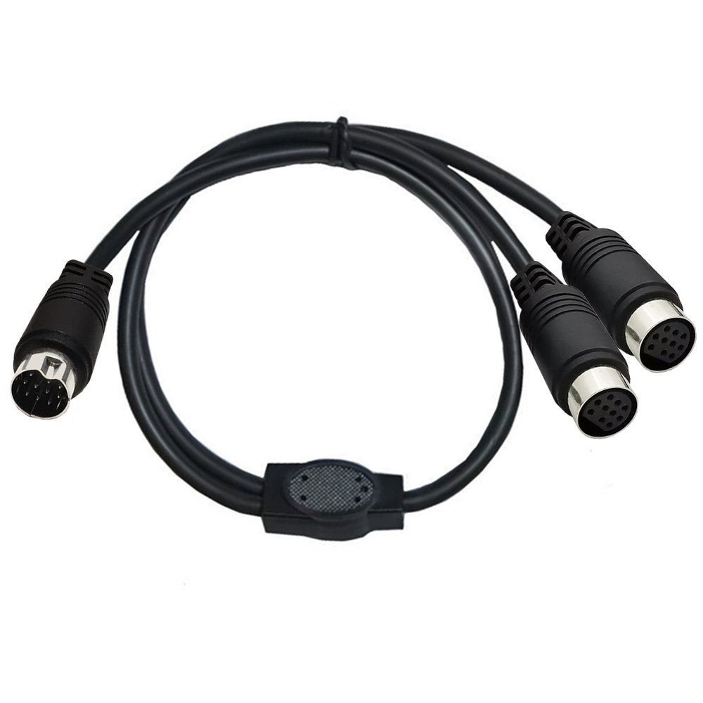 Mini Din 10-Pin Male to Dual Female Y Splitter Audio Cable 0.5m