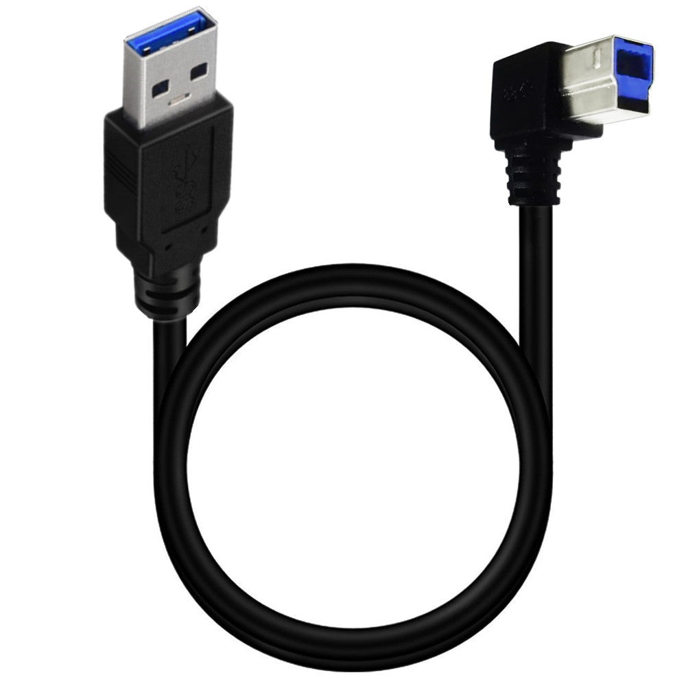 USB 3.0 A Male to B Type Male Angled Cable 0.5m