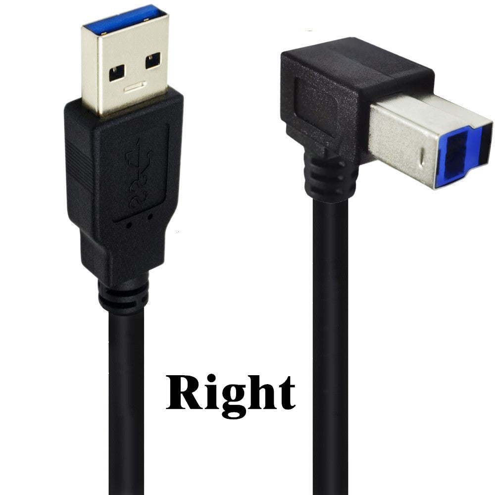 USB 3.0 A Male to B Type Male Angled Cable 0.5m