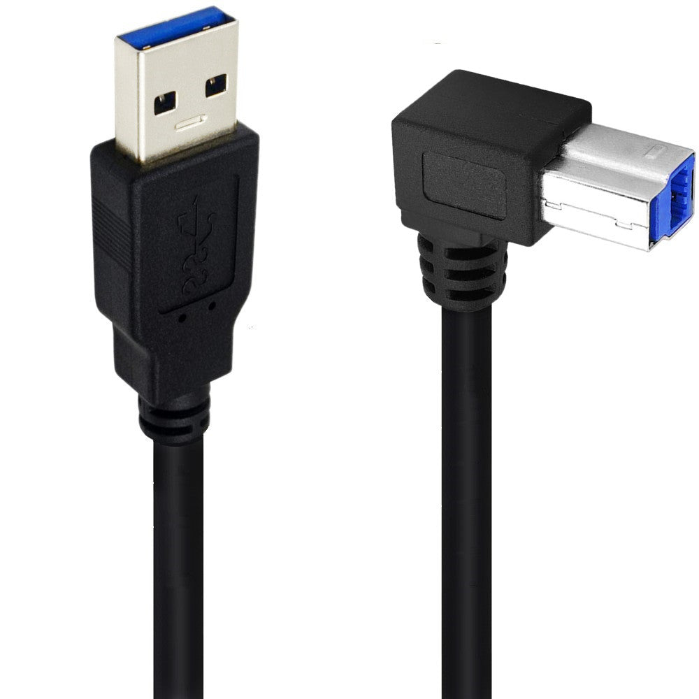 USB 3.0 A Male to B Type Male Angled Cable 0.5m