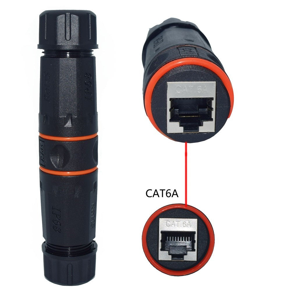 IP68 Waterproof RJ45 Ethernet Outdoor LAN Cable Connector for Cat5, Cat5e/Cat6/Cat6A