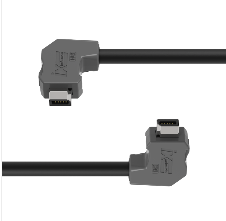 Two right-angle USB cables with connectors on a white background