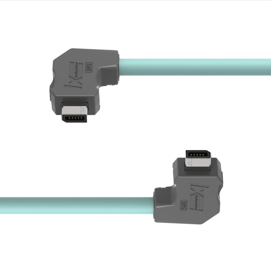 Shielded IX A-Key up-angled Ethernet cable TPE