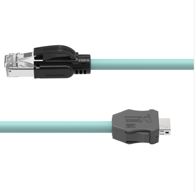 Shielded TPE teal IX Ethernet cable assembly