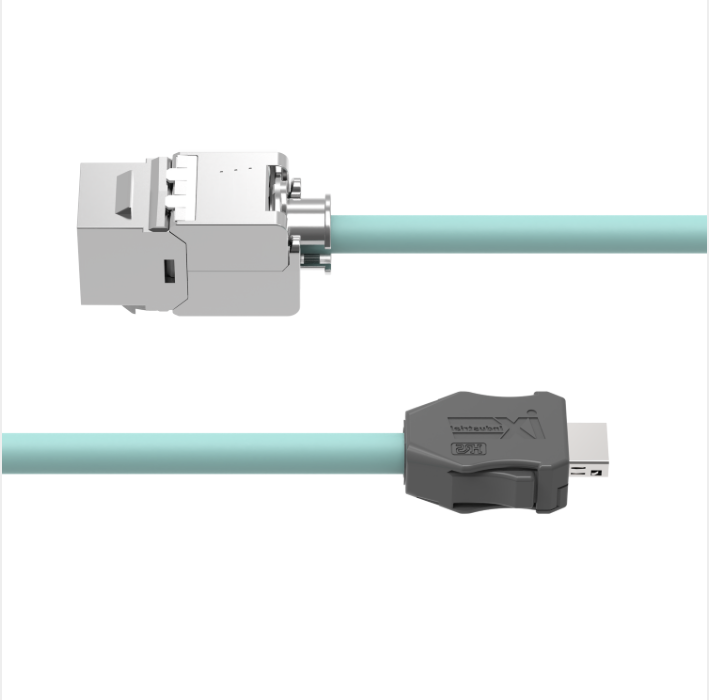 Shielded ix Industrial Ethernet cable with TPE jacket and RJ45 keystone termination