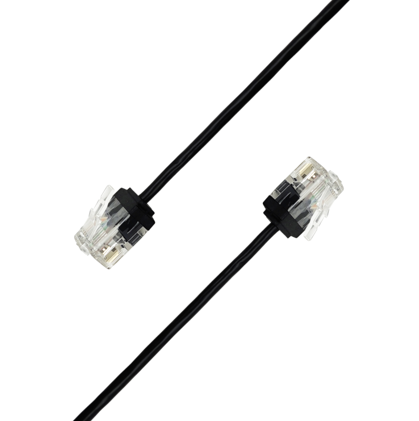 SlimBlade Cat6 32AWG patch cable with ultra-short boot, coiled product view