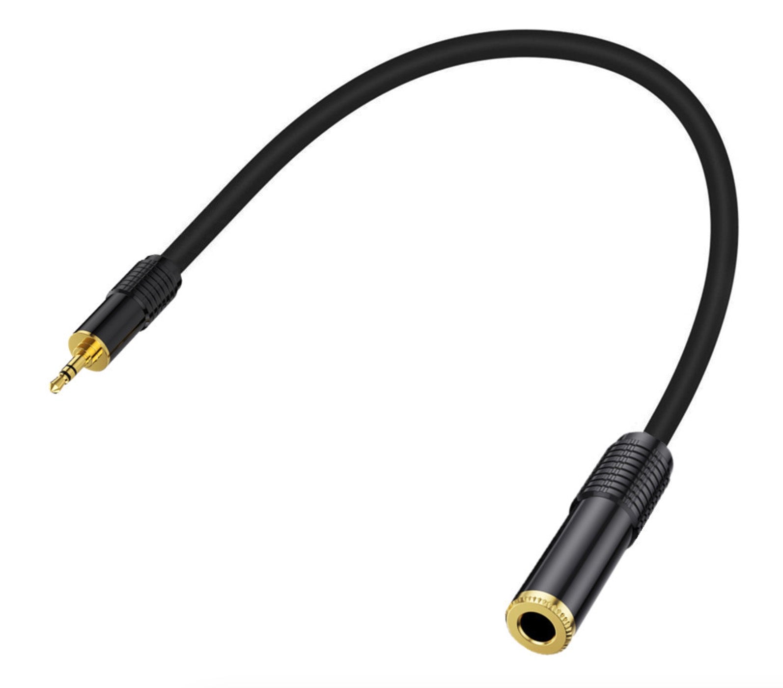 Close up of 6.35mm female and 3.5mm male connectors