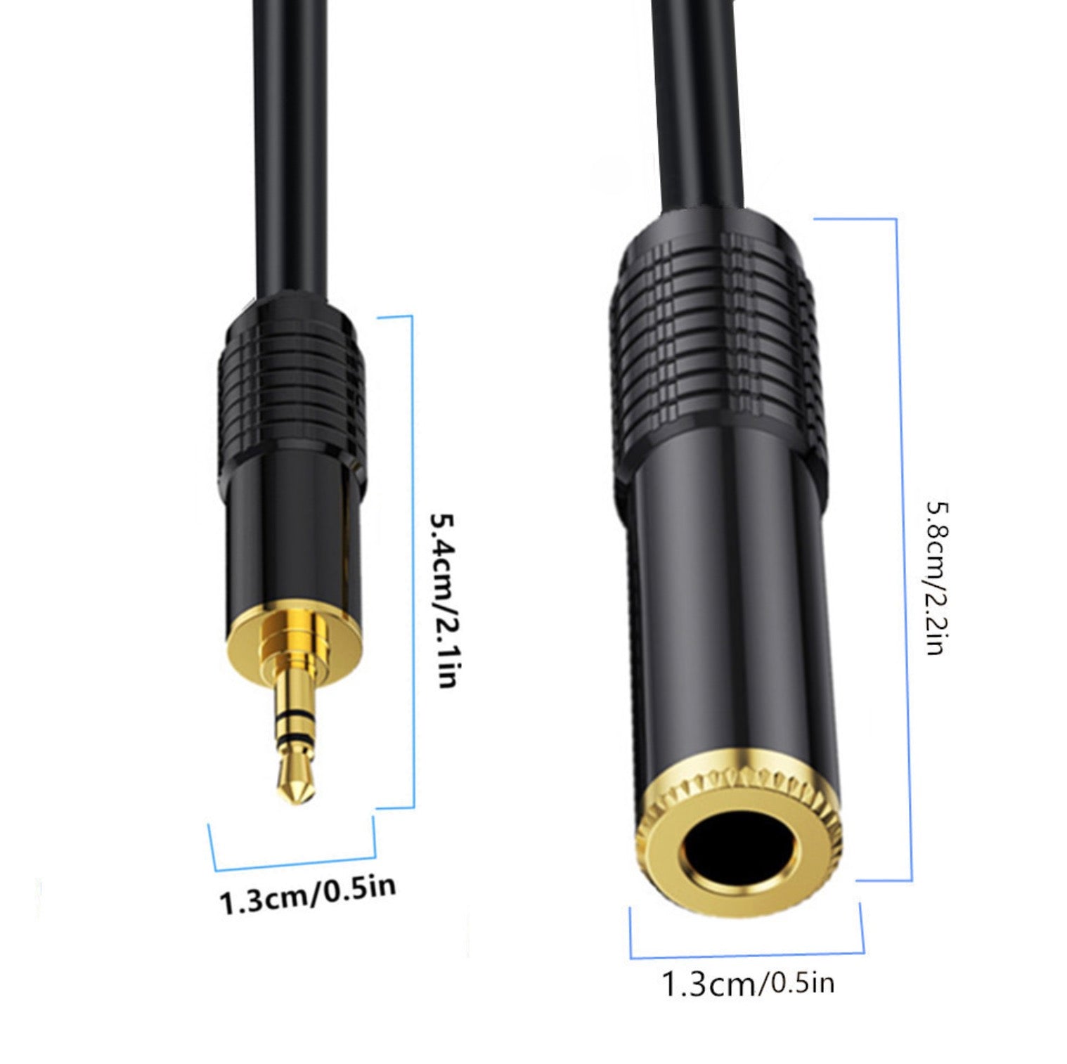 1/4 inch female to 1/8 inch male stereo adapter lead