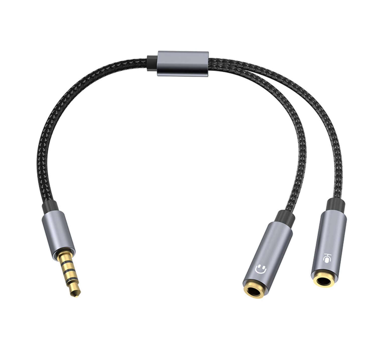TRRS to dual TRS headphone and microphone splitter adapter