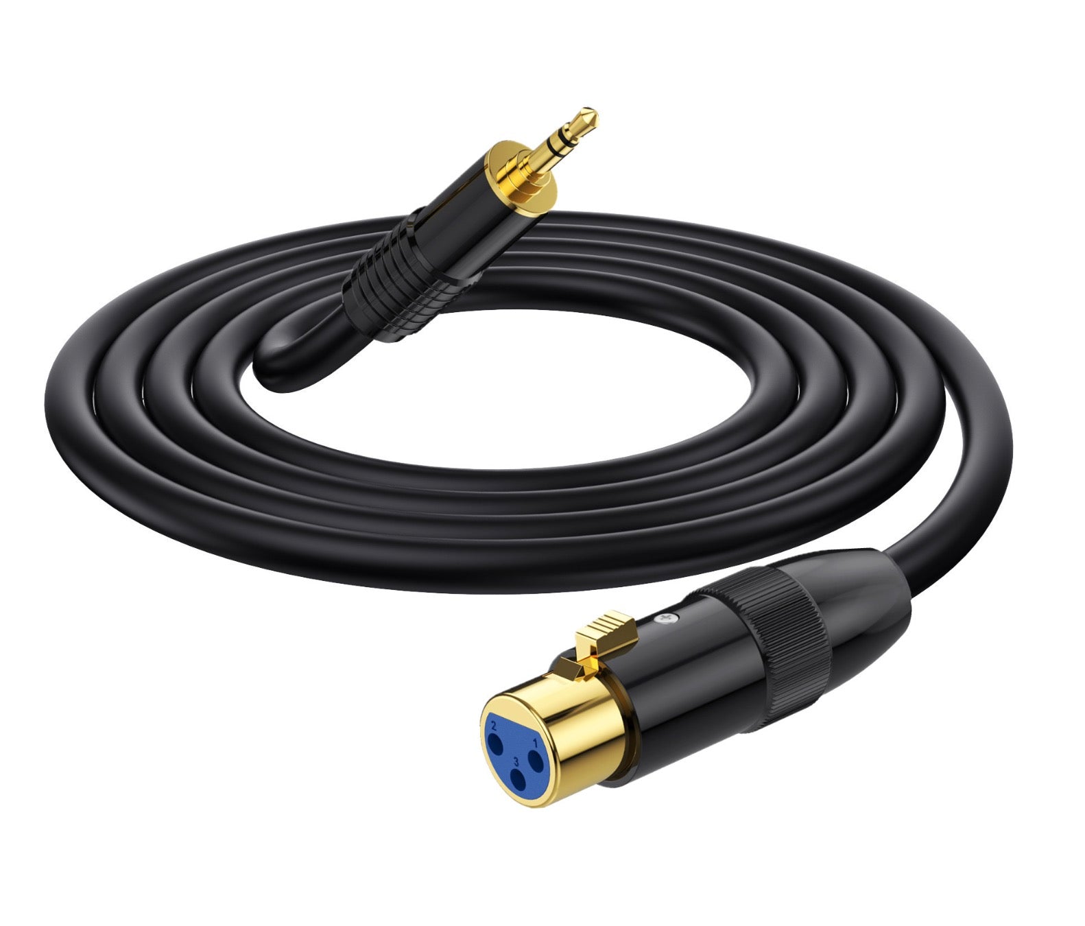 TRS 3.5mm plug with XLR female connector detail