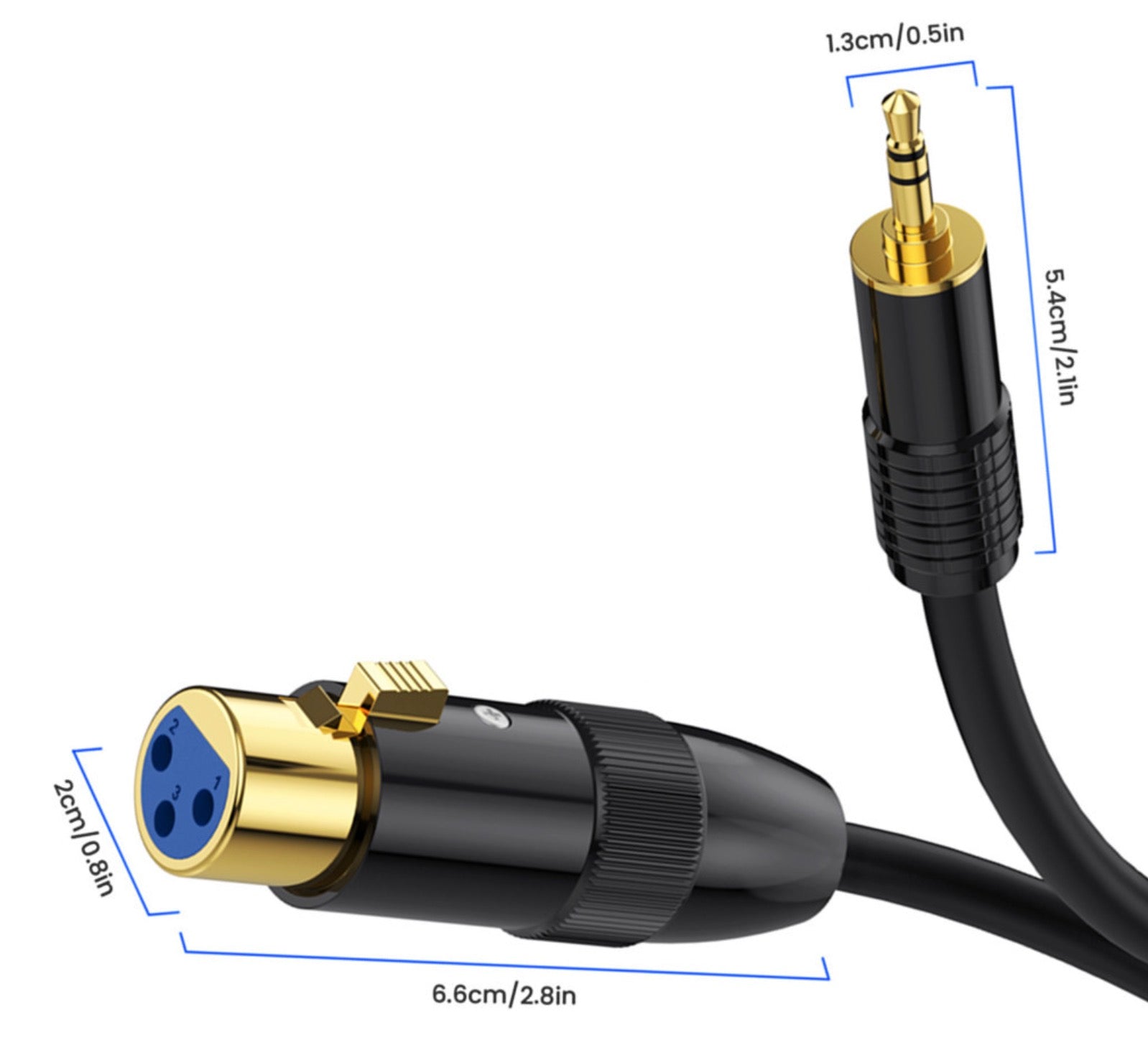 3.5mm TRS male to XLR 3 pin female audio cable
