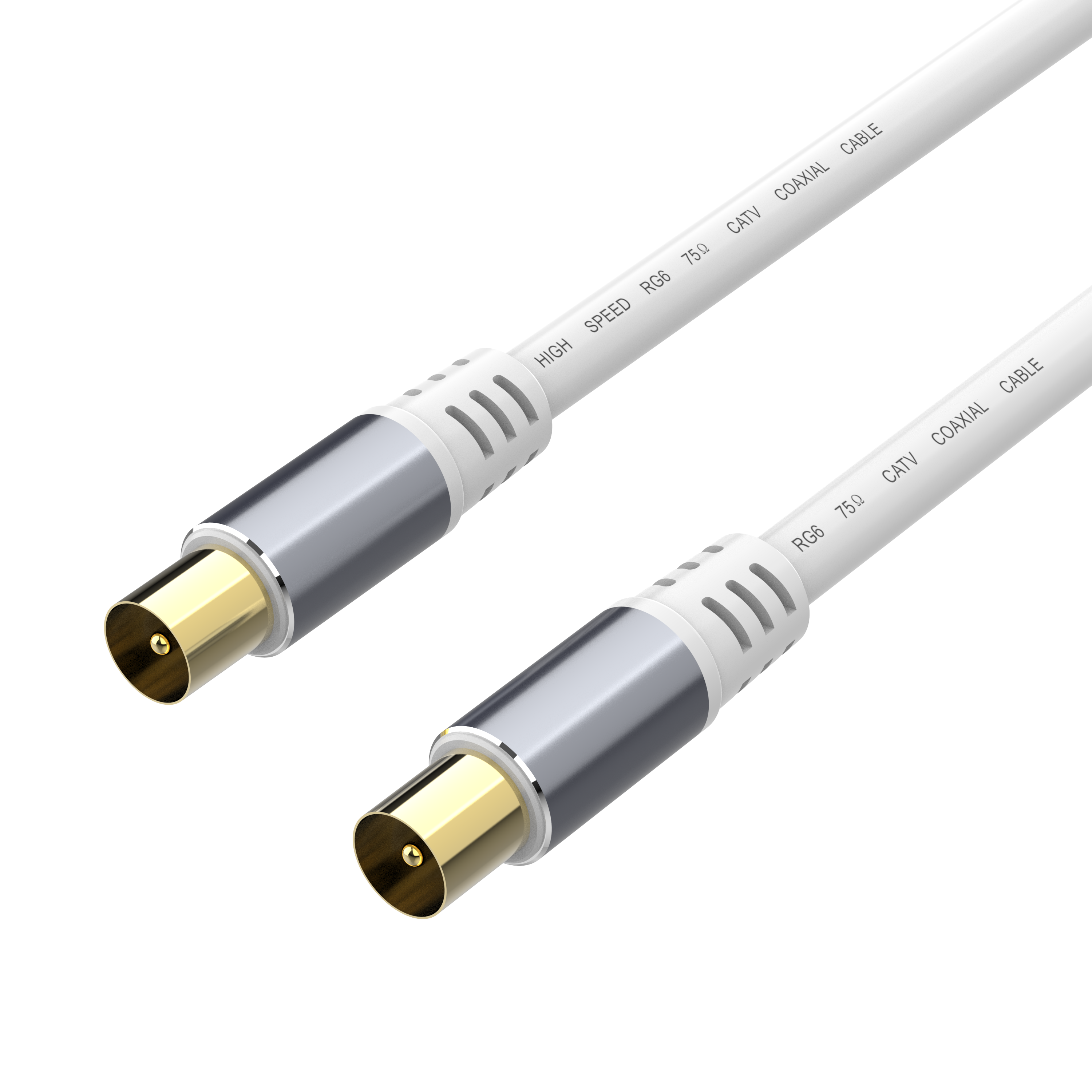 Coaxial TV antenna extension cable white