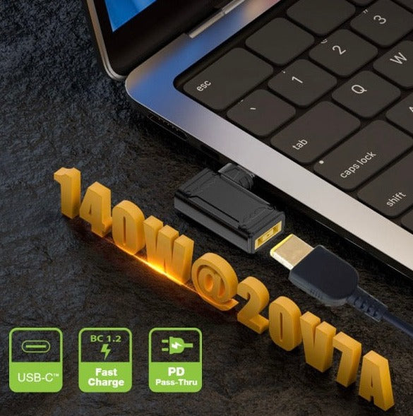 140W USB C PD converter from Lenovo slim tip charger