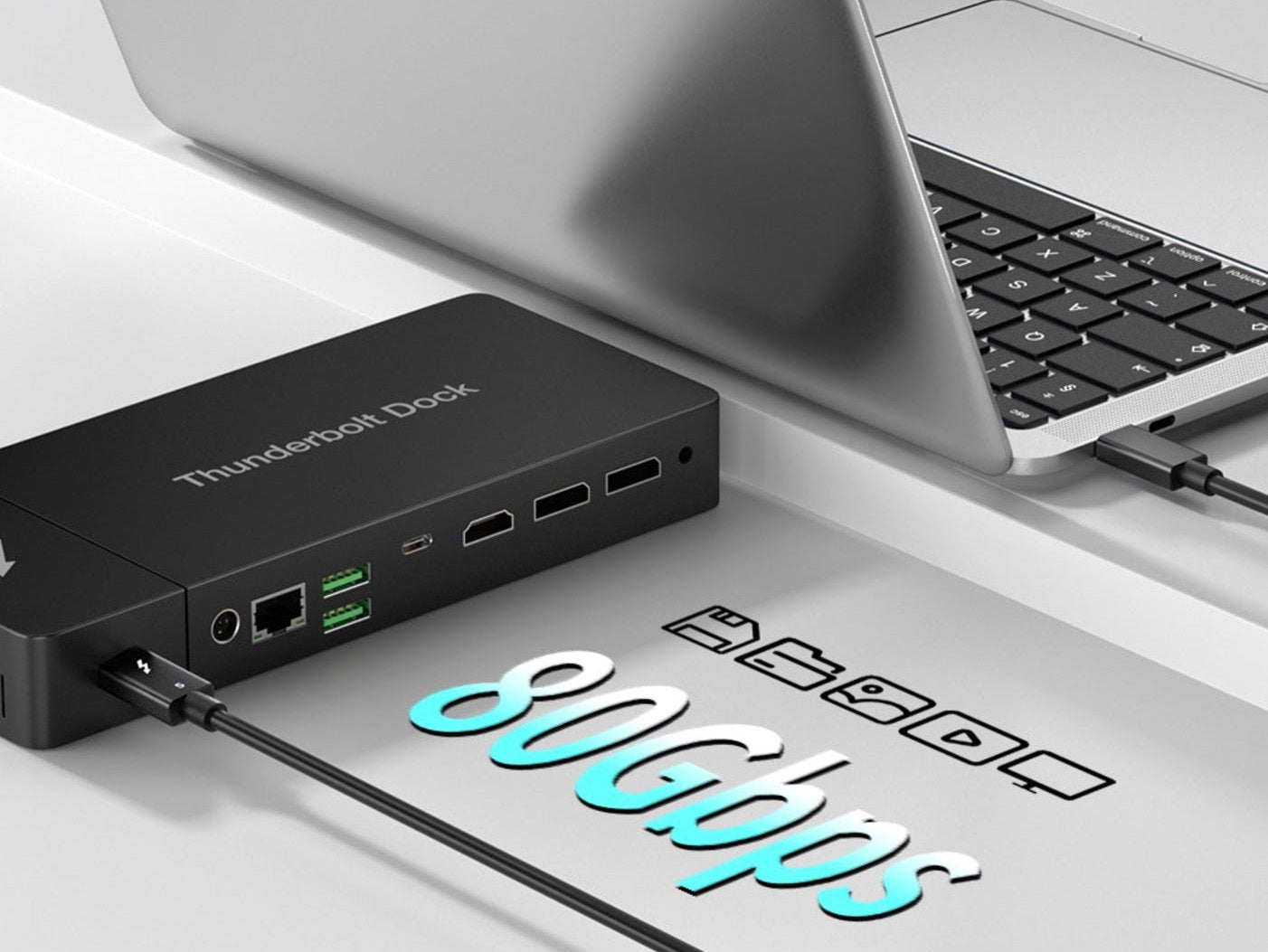 Thunderbolt 5 cable for monitors docking stations and SSDs