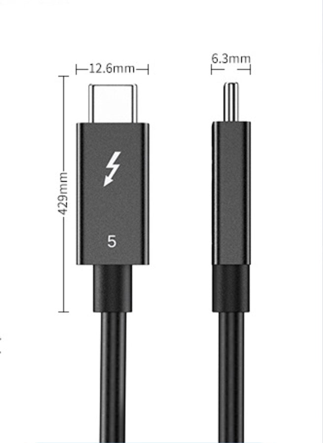 Thunderbolt 5 USB-C cable supporting 240W power delivery
