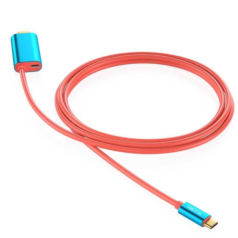 USB-C to HDMI Adapter 4K 30Hz with 60W PD Fast Charging – 2m Type-C Power & Audio Video Cable