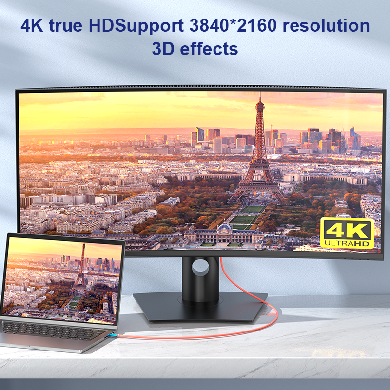 USB-C to HDMI Adapter 4K 30Hz with 60W PD Fast Charging – 2m Type-C Power & Audio Video Cable