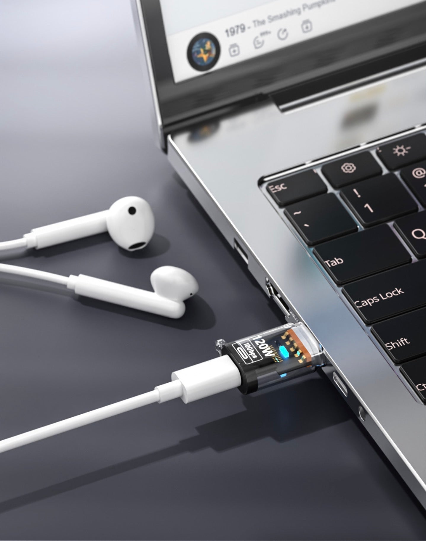 USB A male to USB C female adapter for charging and data