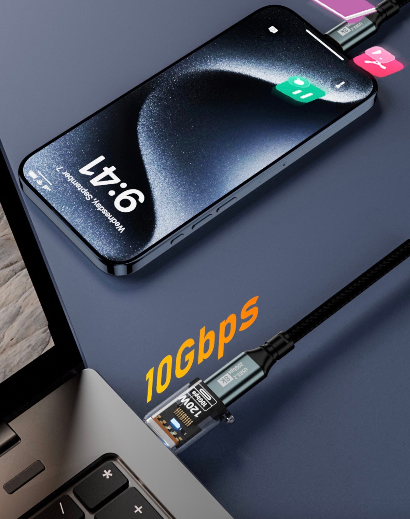 USB A to USB C converter supporting 10Gbps data transfer