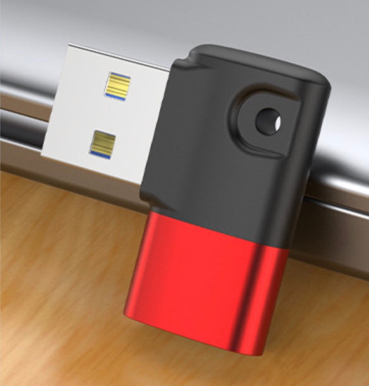 Right-angle USB-C OTG adapter for connecting flash drives and peripherals