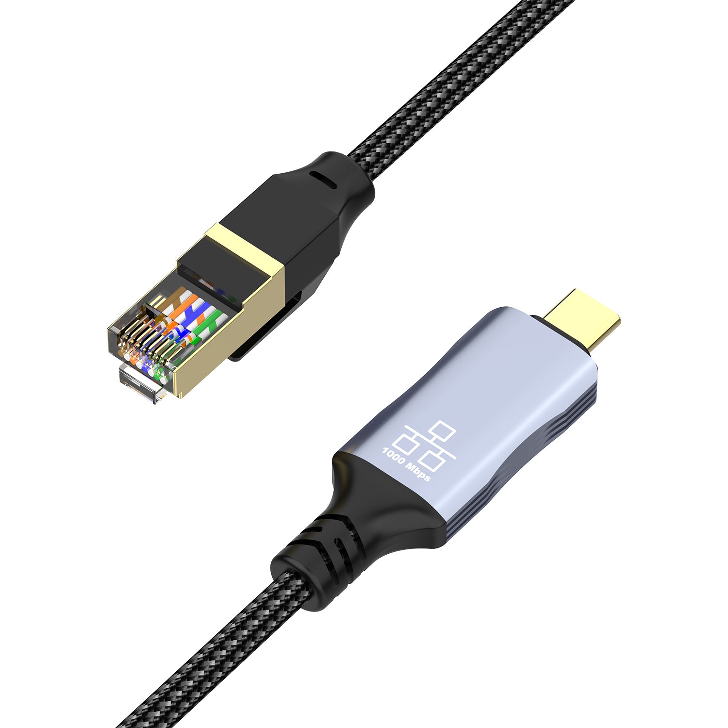 USB C to RJ45 Gigabit Ethernet Cable, Type C to RJ45 LAN Network Connector | 1000Mbps