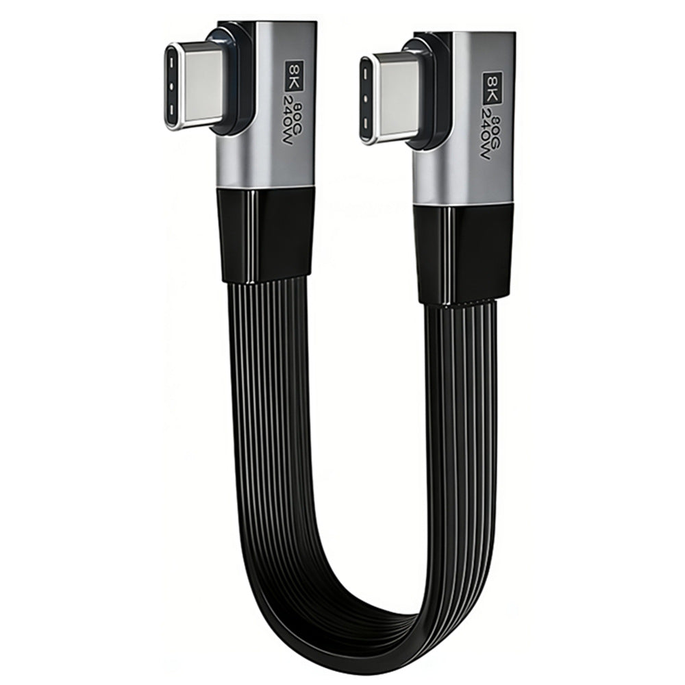 USB-C 80Gbps 240W L-shaped flat charging cable