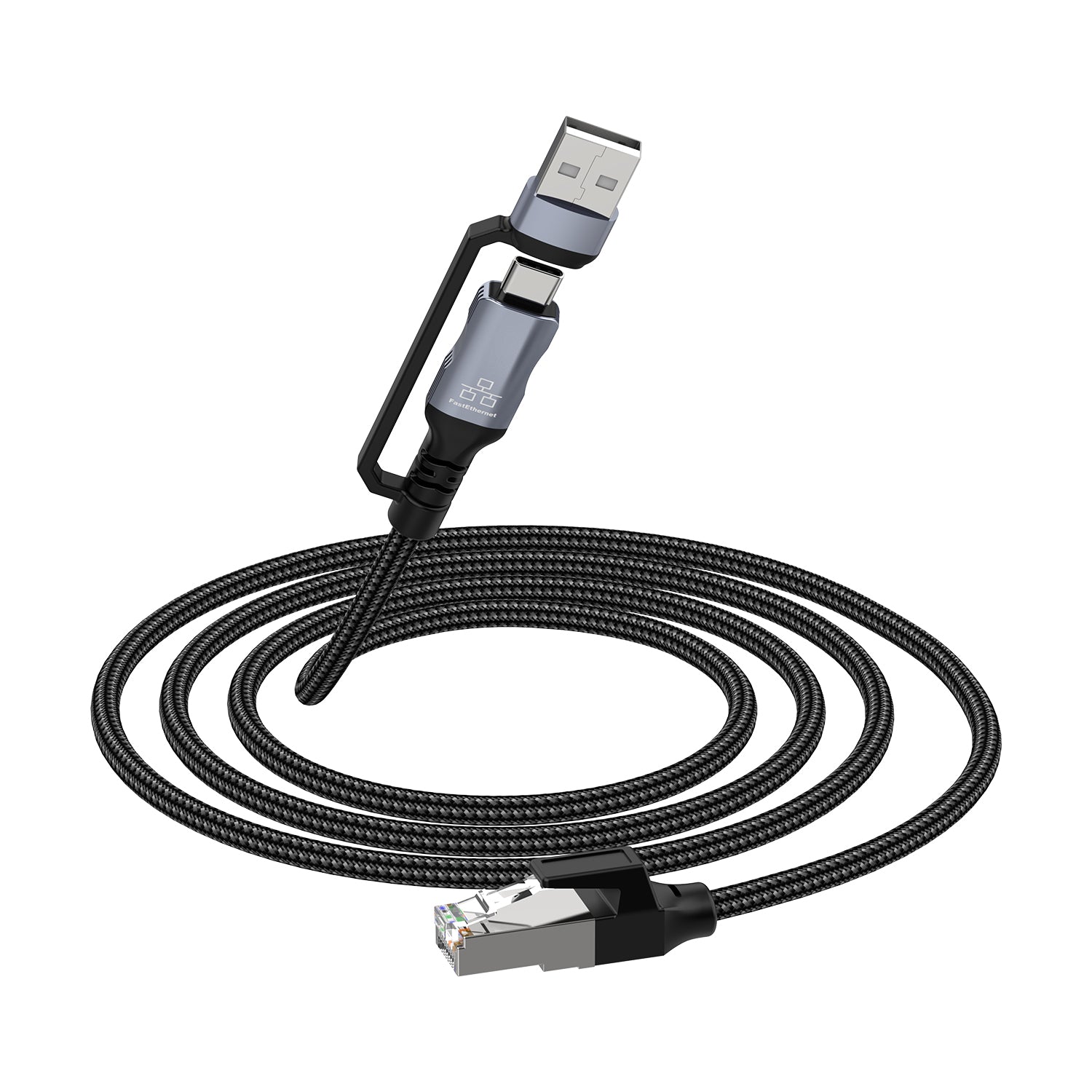 USB-C / USB Type-A to Ethernet Cable – RJ45 to USB-C Adapter | 100Mbps Gigabit LAN Network for Laptop, PC & Mobile