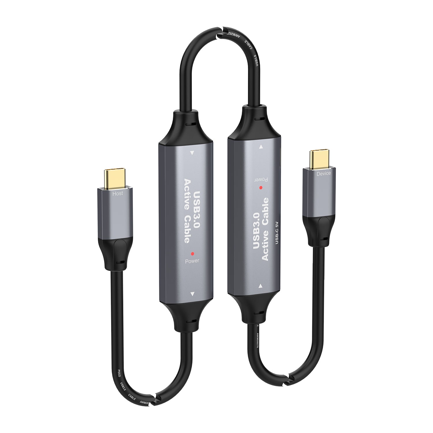 USB-C active Type-C male to male data and charging cable with built-in signal amplification
