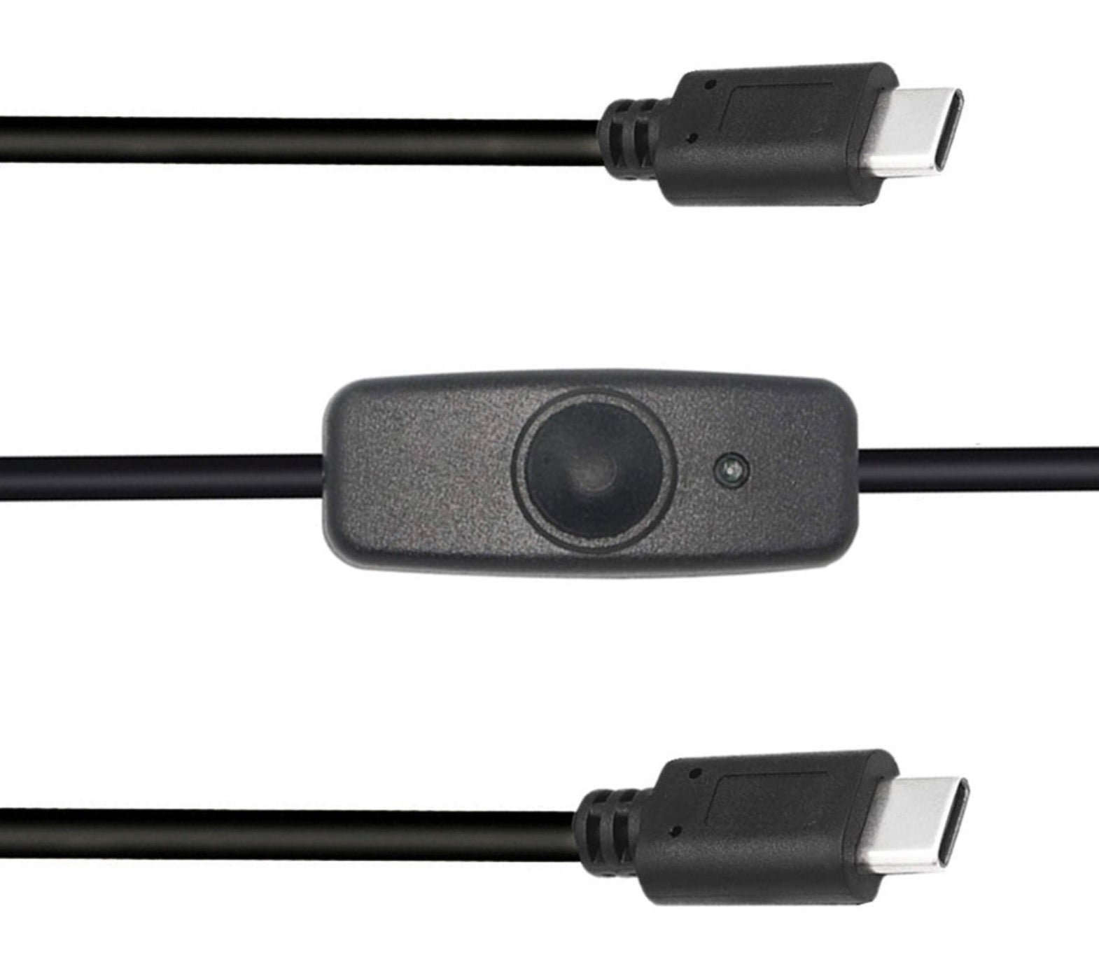 USB C cable with built in switch detail