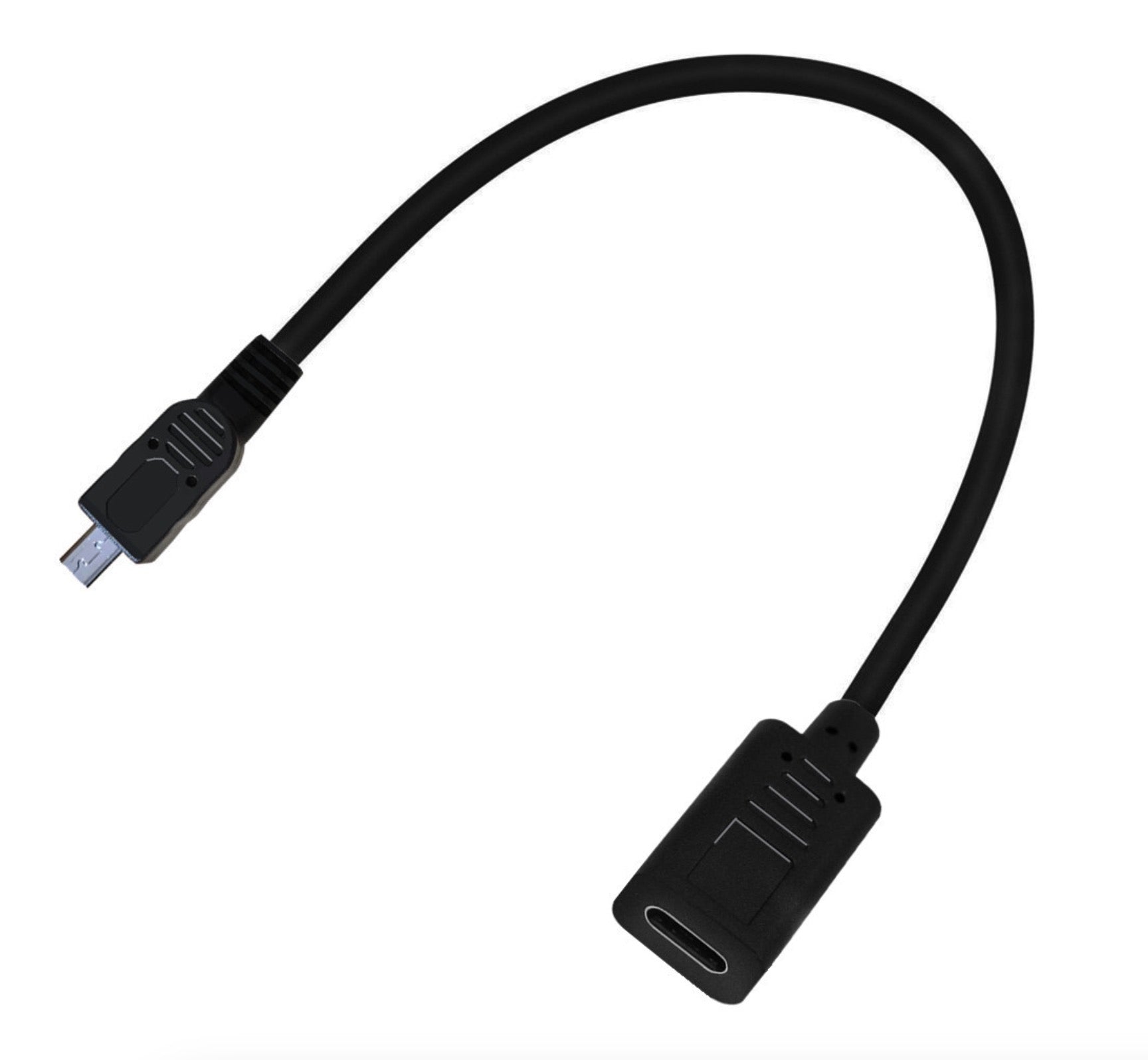 USB-C female to 8 pin Mini-B male data sync and power supply camera cable
