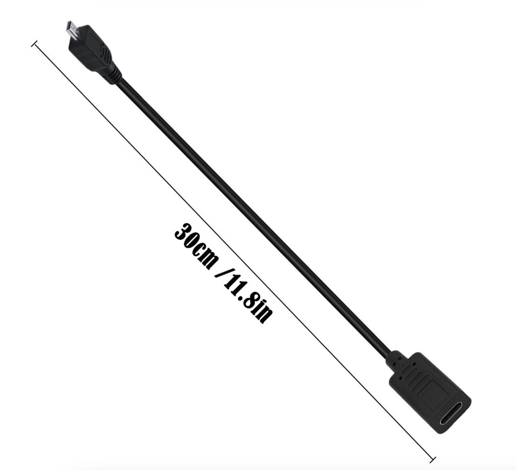 USB-C female to 8 pin Mini-B male data sync and power supply camera cable
