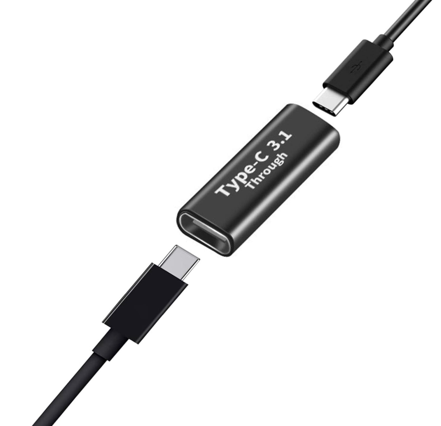 Black USB Type-C adapter on a white background