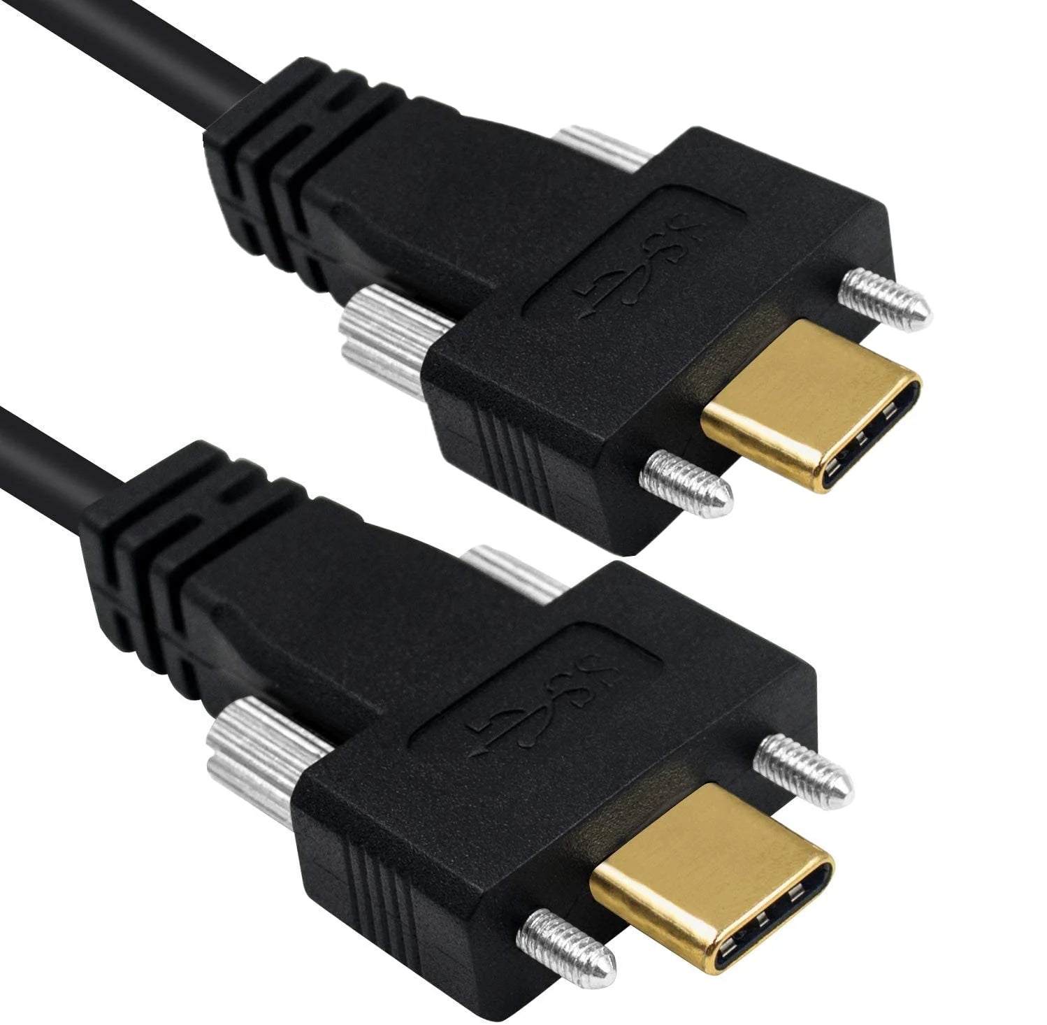 High-speed USB-C male to male panel mount cable supporting 10Gbps data transfer