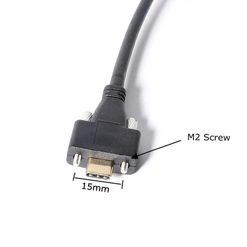 USB-C male to male dual screw locking panel mount cable USB 3.1 Gen 2