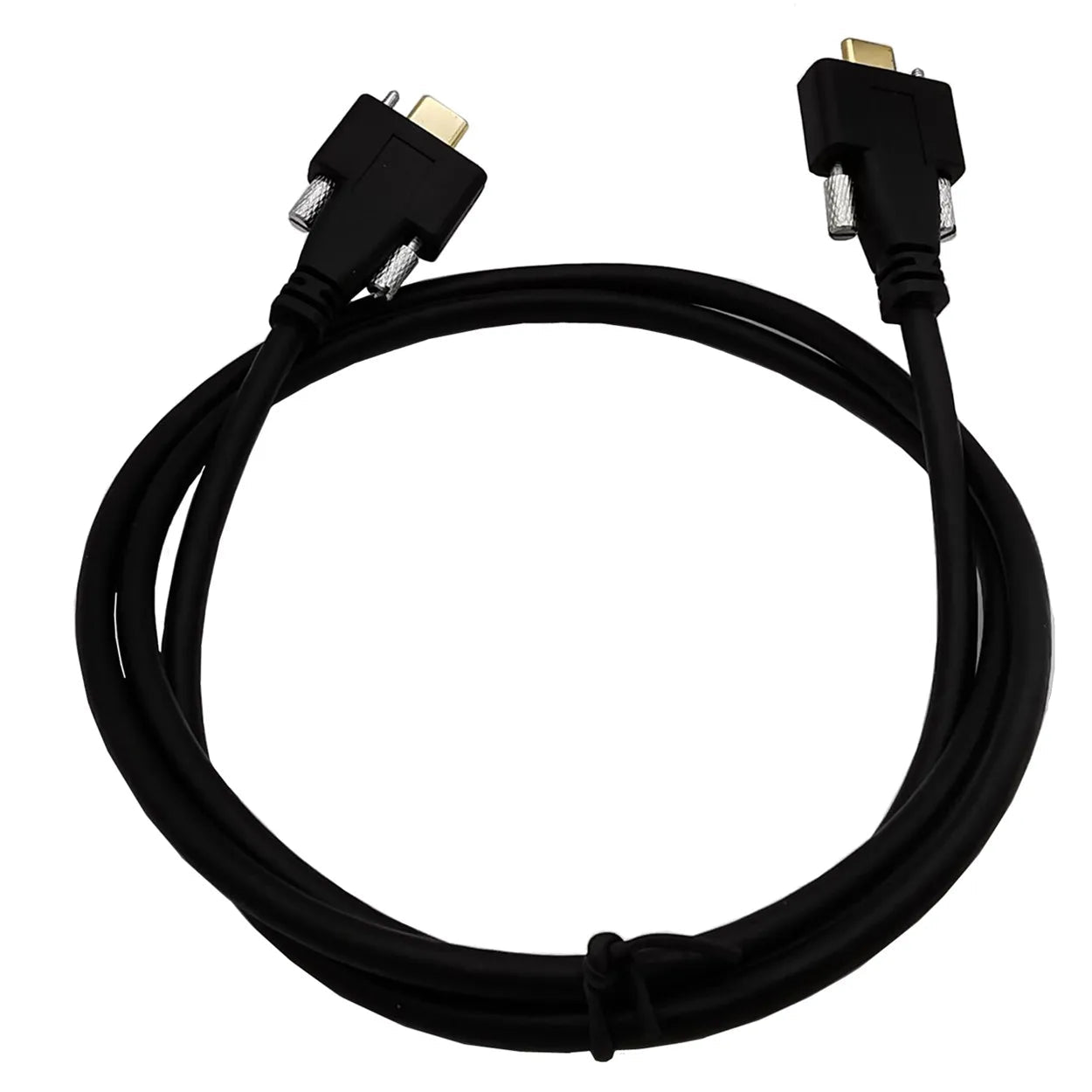 Industrial USB-C dual screw locking cable for AV, rack, and embedded systems