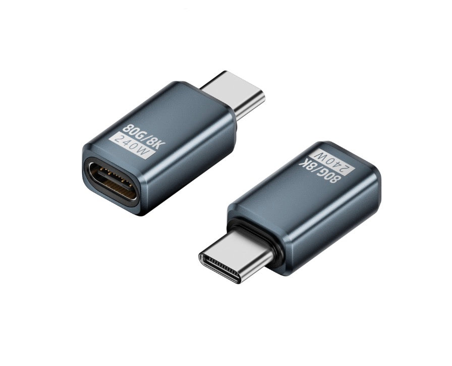A black USB C PD adapter with a reversible design, featuring a USB 4.0 Male to Female connector.
