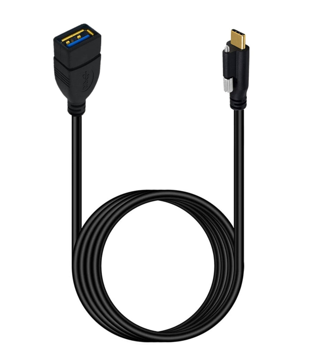 USB-C Single Screw Lock to USB-A Female Extension Cable | USB 3.0