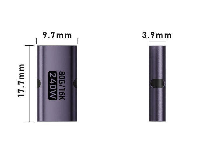 Vape device with dimensions labeled on a white background
