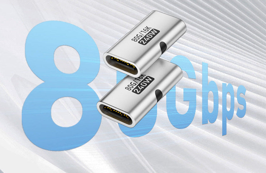 Two USB connectors with '8Gbps' text on a light gray background