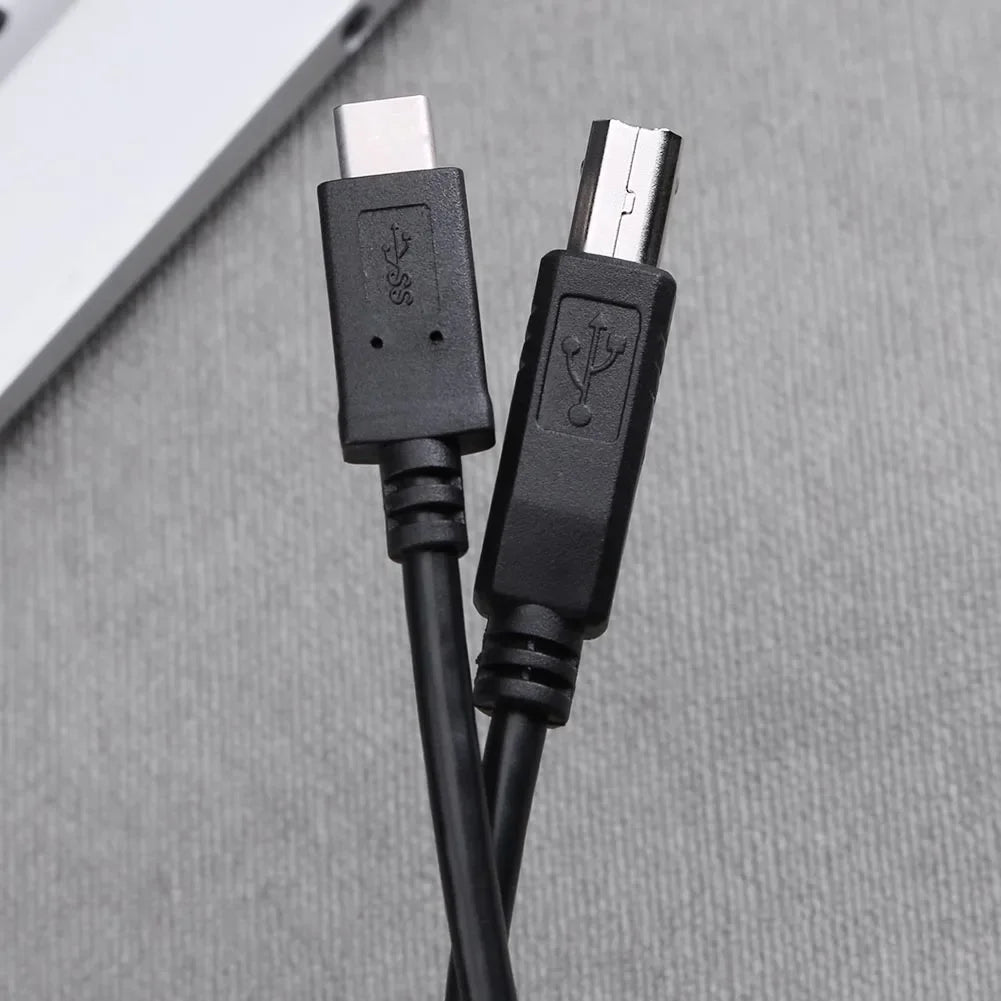 USB-C printer cable close-up connectors