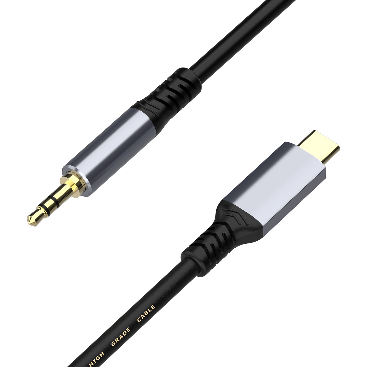 USB-C to 3.5mm stereo audio aux cable for headphones, speakers and car audio systems