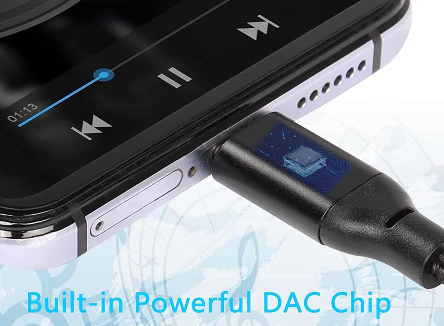 USB-C to dual 6.35mm stereo audio Y splitter cable