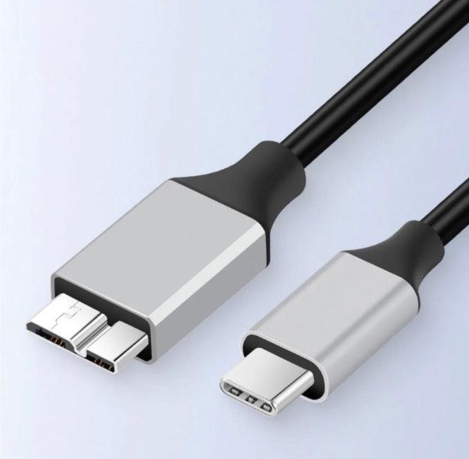 USB-C to Micro-B coiled cable