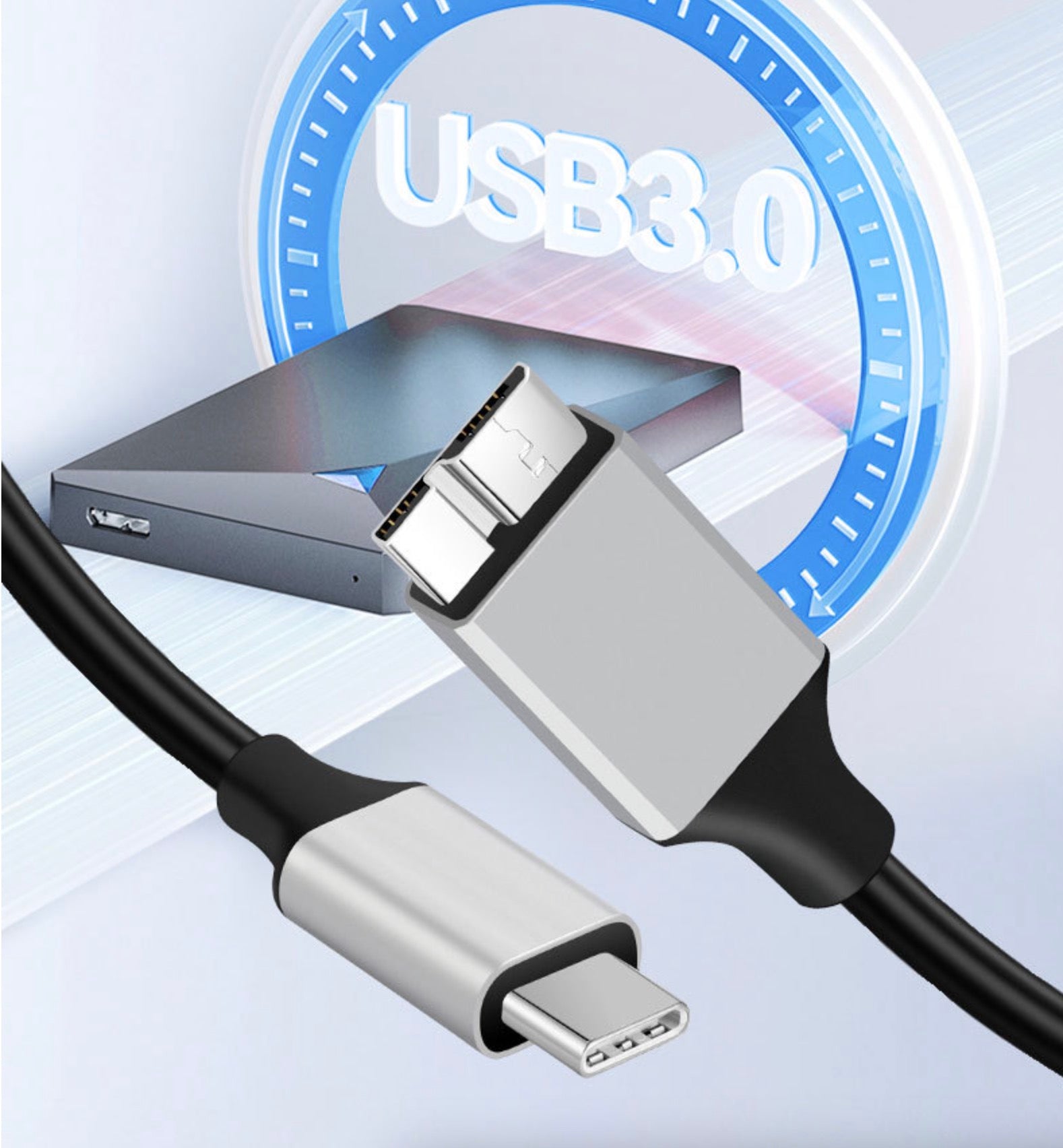 USB-C to Micro-B cable for external storage devices