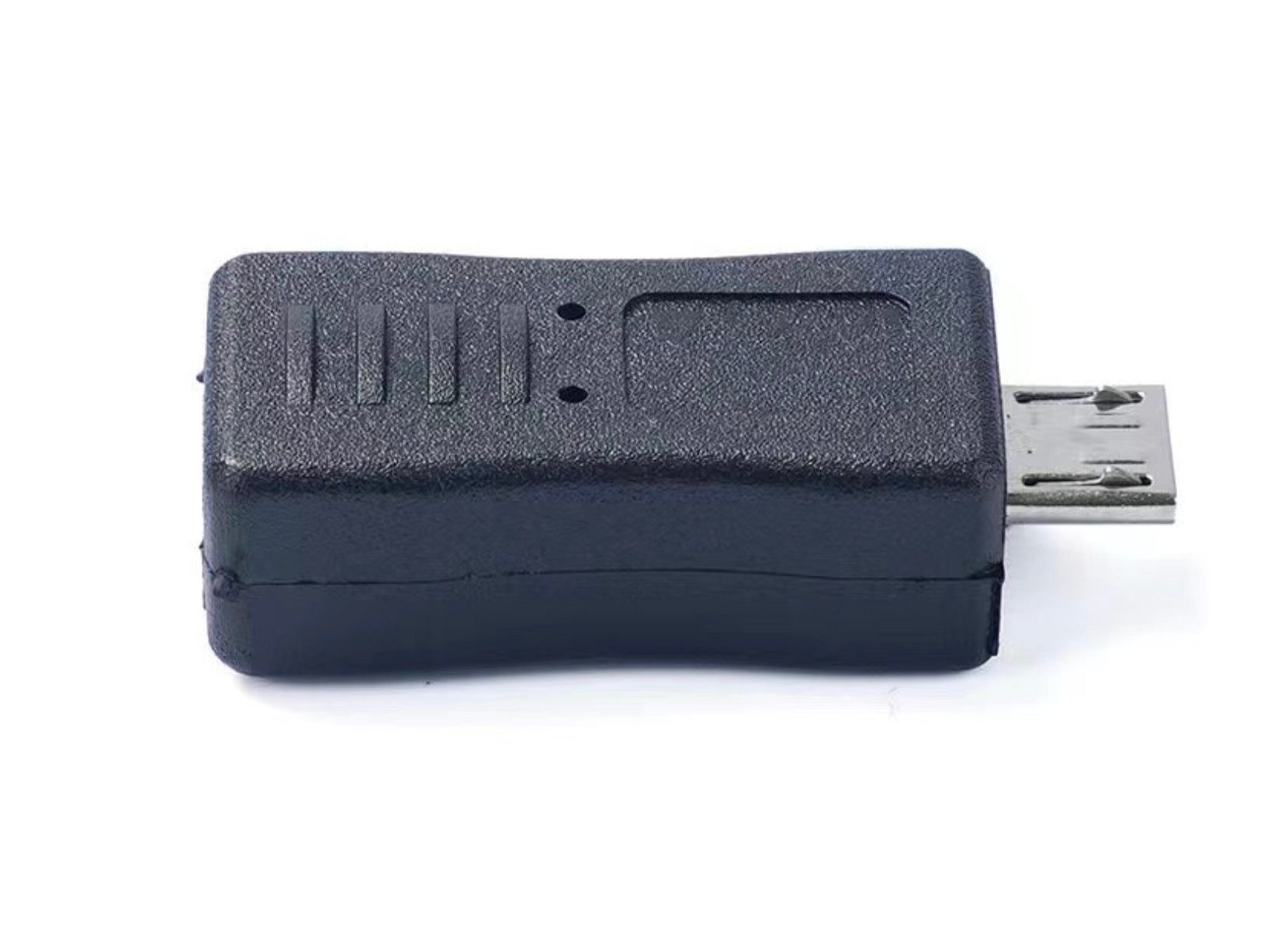 Black USB adapter on a white background