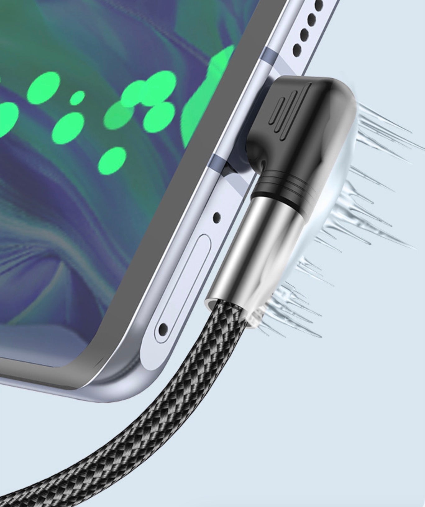 High-speed USB-C to USB-A 3.0 sync and charging cable in black