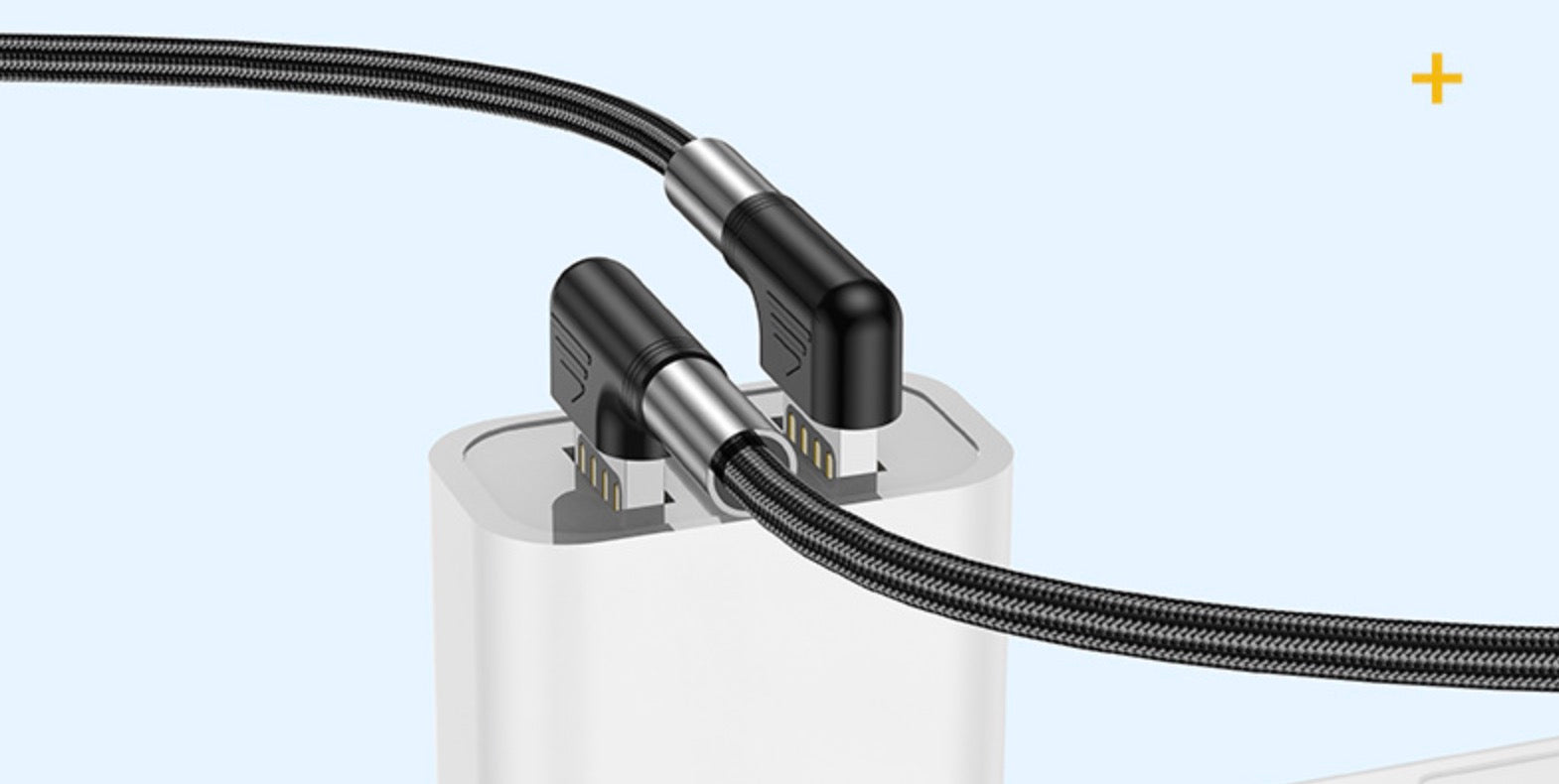 USB-C male to USB-A 3.0 male reversible angled fast charging cable