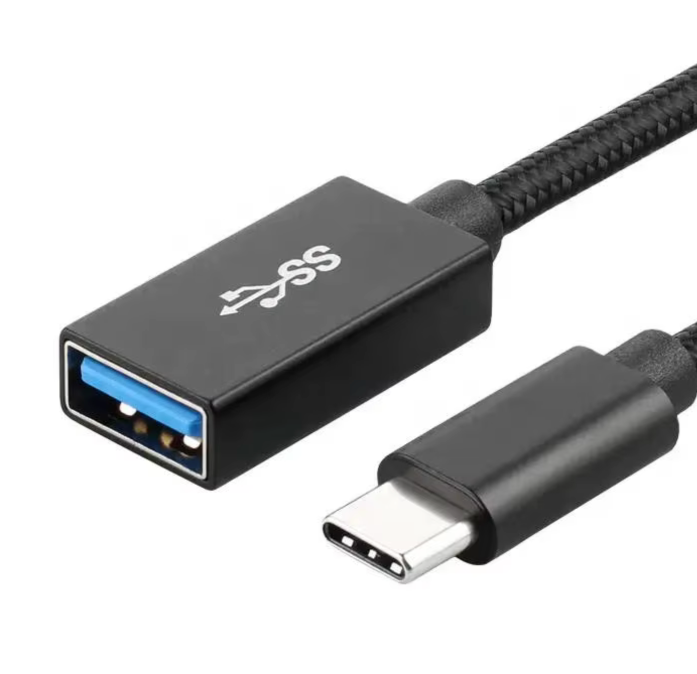 USB adapter with Type-C connector on a white background